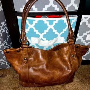 Frye Melissa Dark Brown Leather Tote Handbag